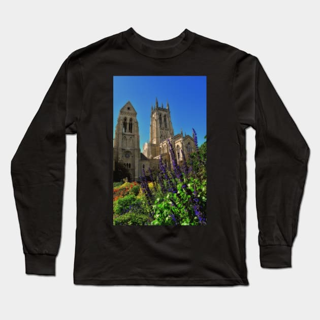 Bryn Athyn Cathedral And Garden Long Sleeve T-Shirt by JimDeFazioPhotography